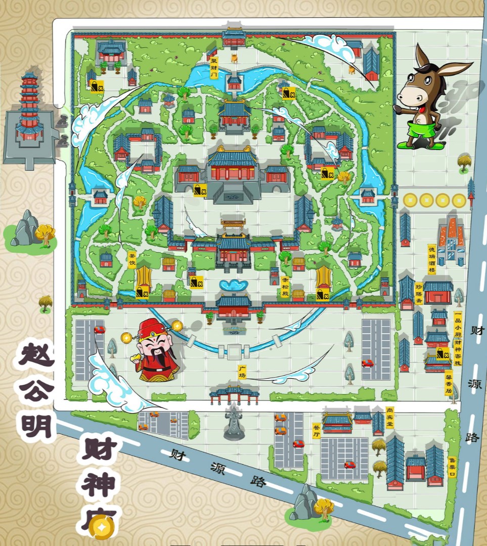 沧州寺庙类手绘地图